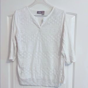 CHICOS White Lace Detail Women's Top